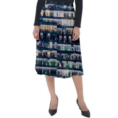 Texture Pattern Classic Velour Midi Skirt  by artworkshop