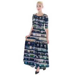 Texture Pattern Half Sleeves Maxi Dress by artworkshop