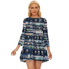 Texture Pattern Long Sleeve Babydoll Dress by artworkshop