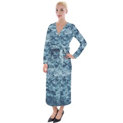 Texture Reef Pattern Velvet Maxi Wrap Dress by artworkshop