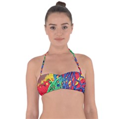 Thread Texture Pattern Halter Bandeau Bikini Top by artworkshop