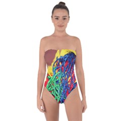 Thread Texture Pattern Tie Back One Piece Swimsuit by artworkshop