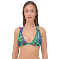 Thread Texture Pattern Double Strap Halter Bikini Top by artworkshop