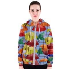 Umbrellas Colourful Women s Zipper Hoodie