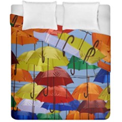 Umbrellas Colourful Duvet Cover Double Side (california King Size) by artworkshop