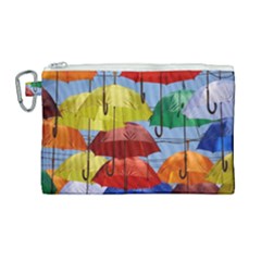 Umbrellas Colourful Canvas Cosmetic Bag (large) by artworkshop