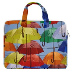 Umbrellas Colourful Macbook Pro 13  Double Pocket Laptop Bag by artworkshop