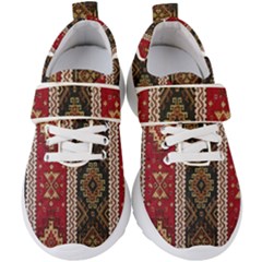 Uzbek Pattern In Temple Kids  Velcro Strap Shoes