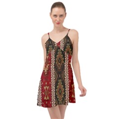 Uzbek Pattern In Temple Summer Time Chiffon Dress