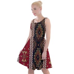 Uzbek Pattern In Temple Knee Length Skater Dress
