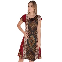 Uzbek Pattern In Temple Classic Short Sleeve Dress