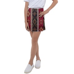 Uzbek Pattern In Temple Kids  Tennis Skirt