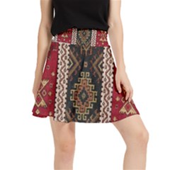 Uzbek Pattern In Temple Waistband Skirt