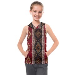 Uzbek Pattern In Temple Kids  Sleeveless Hoodie