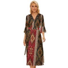 Uzbek Pattern In Temple Midsummer Wrap Dress