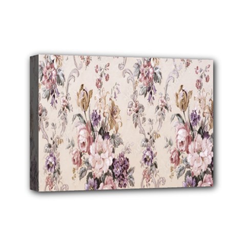 Vintage Floral Pattern Mini Canvas 7  X 5  (stretched)