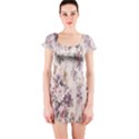 Vintage Floral Pattern Short Sleeve Bodycon Dress View1