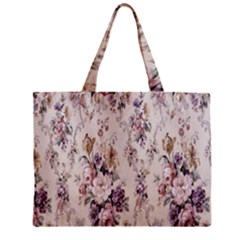 Vintage Floral Pattern Zipper Mini Tote Bag