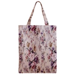Vintage Floral Pattern Zipper Classic Tote Bag