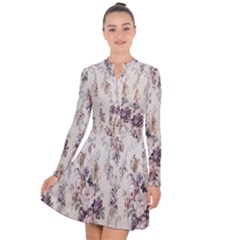 Vintage Floral Pattern Long Sleeve Panel Dress by artworkshop