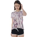 Vintage Floral Pattern Short Sleeve Open Back Tee View1