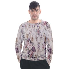 Vintage Floral Pattern Men s Long Sleeve Raglan Tee