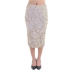 Vintage Wallpaper With Flowers Velvet Midi Pencil Skirt by artworkshop