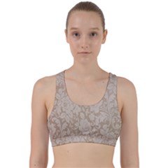 Vintage Wallpaper With Flowers Back Weave Sports Bra