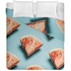 Watermelon Against Blue Surface Pattern Duvet Cover Double Side (California King Size)