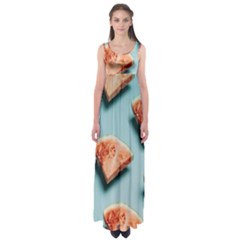 Watermelon Against Blue Surface Pattern Empire Waist Maxi Dress