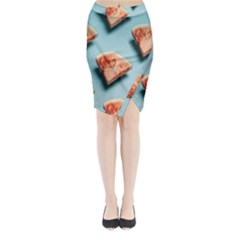 Watermelon Against Blue Surface Pattern Midi Wrap Pencil Skirt