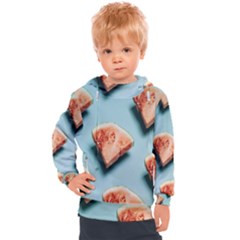 Watermelon Against Blue Surface Pattern Kids  Hooded Pullover
