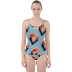 Watermelon Against Blue Surface Pattern Cut Out Top Tankini Set
