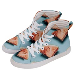 Watermelon Against Blue Surface Pattern Men s Hi-top Skate Sneakers