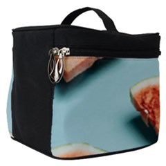 Watermelon Against Blue Surface Pattern Make Up Travel Bag (Small)