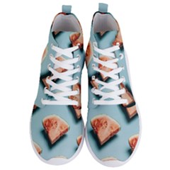 Watermelon Against Blue Surface Pattern Men s Lightweight High Top Sneakers by artworkshop