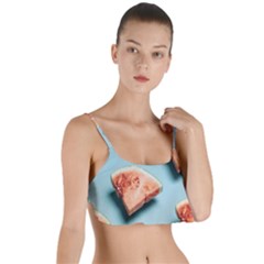 Watermelon Against Blue Surface Pattern Layered Top Bikini Top 
