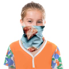 Watermelon Against Blue Surface Pattern Face Covering Bandana (Kids)