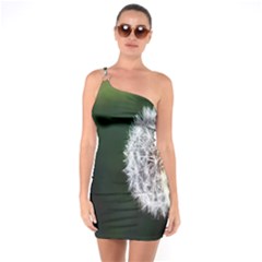 White Flower One Soulder Bodycon Dress by artworkshop