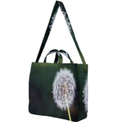 White Flower Square Shoulder Tote Bag by artworkshop