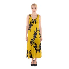 Yellow Regal Filagree Pattern Sleeveless Maxi Dress by artworkshop