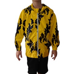 Yellow Regal Filagree Pattern Kids  Hooded Windbreaker