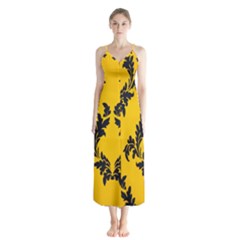 Yellow Regal Filagree Pattern Button Up Chiffon Maxi Dress by artworkshop