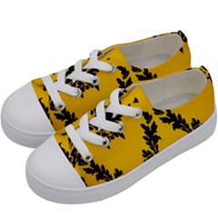 Yellow Regal Filagree Pattern Kids  Low Top Canvas Sneakers by artworkshop