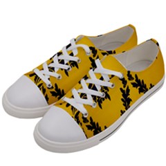 Yellow Regal Filagree Pattern Women s Low Top Canvas Sneakers by artworkshop