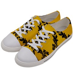 Yellow Regal Filagree Pattern Men s Low Top Canvas Sneakers by artworkshop