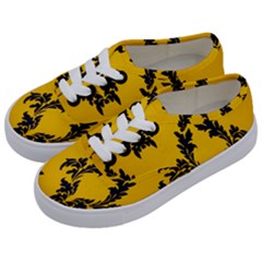 Yellow Regal Filagree Pattern Kids  Classic Low Top Sneakers by artworkshop