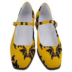 Yellow Regal Filagree Pattern Women s Mary Jane Shoes by artworkshop