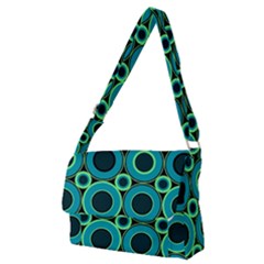 Bitesize Teal Donuts With Mint Full Print Messenger Bag (m) by Mazipoodles