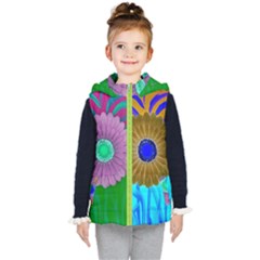  Kids  Hooded Puffer Vest W/ Flowers by VIBRANT